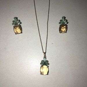 Banana Republic pineapple earrings and necklace